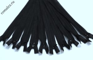 Ткань потайная молния 20 см цвет чёрный